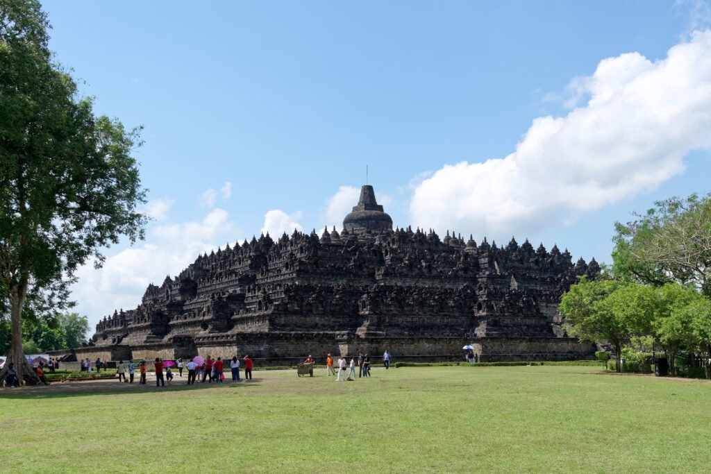 Borobudur, an iconic Buddhist temple landmark in Indonesia