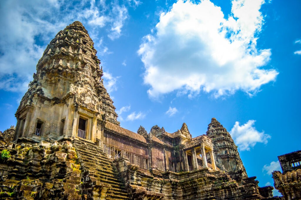 Angkor Wat temple, Cambodia's most iconic landmark, at sunrise