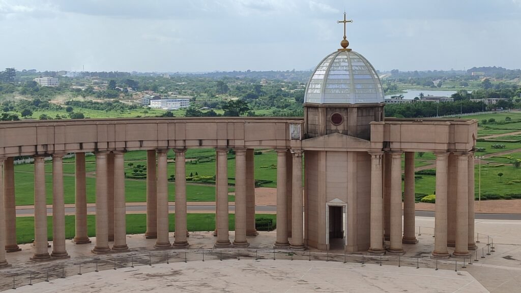 The Basilica of Our Lady of Peace, one of the world's largest churches, in Yamoussoukro, Ivory Coast