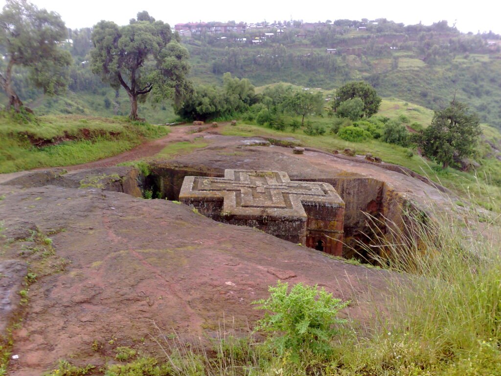 Bete Giyorgis, the rock-hewn Church of Saint George, Lalibela, Ethiopia