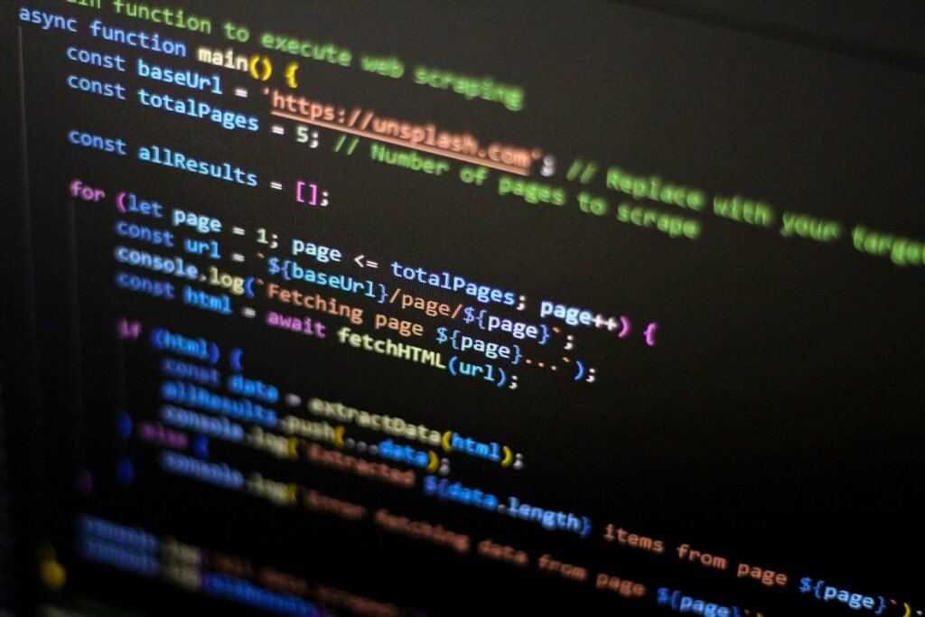 Lines of program source code displayed on a computer screen