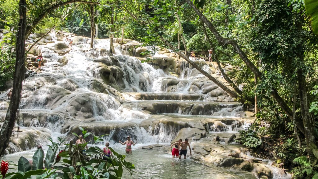 Dunn's River Falls, Jamaica's most iconic natural landmark, near Ocho Rios