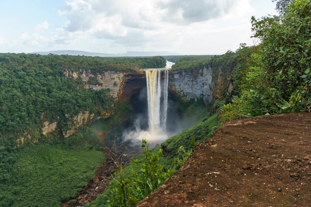 Kaieteur Falls, a 226-meter single-drop waterfall on the Potaro River in Kaieteur National Park, Guyana