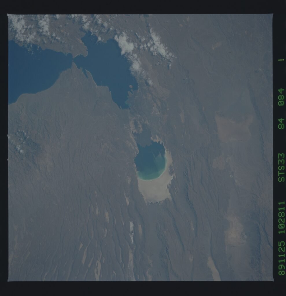 Lake Assal, a saline crater lake and the lowest point in Africa, in Djibouti
