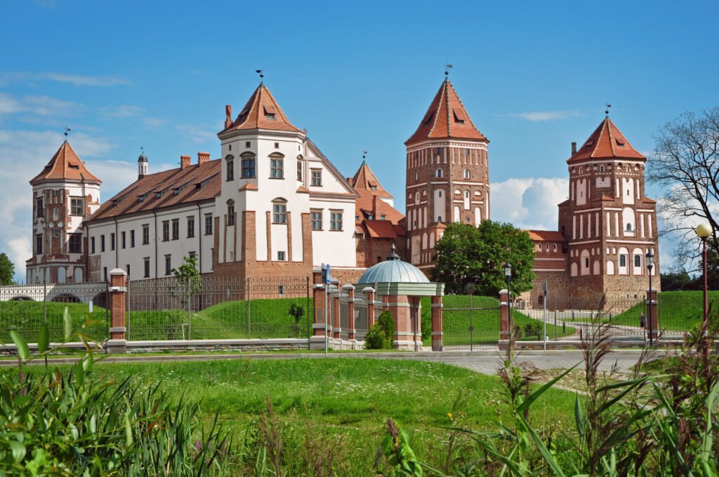 The Mir Castle Complex, Belarus's most iconic landmark and a UNESCO World Heritage Site, in the town of Mir