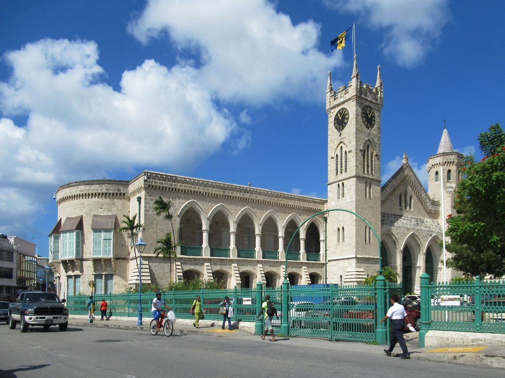 Parliament Buildings, a 19th-century Gothic building in Bridgetown, Barbados, part of the Historic Bridgetown and its Garrison UNESCO World Heritage Site