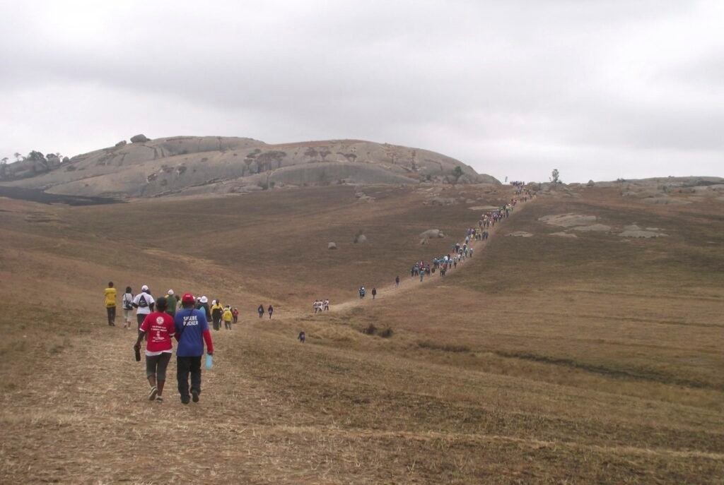 Sibebe Rock, a giant granite monolith near Mbabane, Eswatini