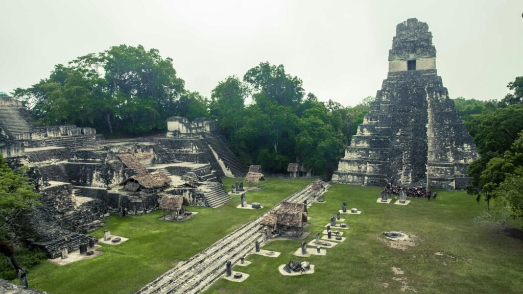 A Maya temple pyramid at Tikal, Guatemala