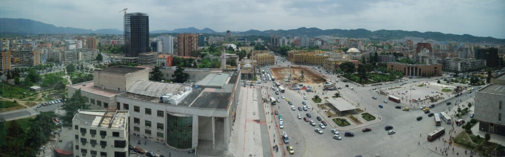 Panoramic view of Tirana, the capital of Albania
