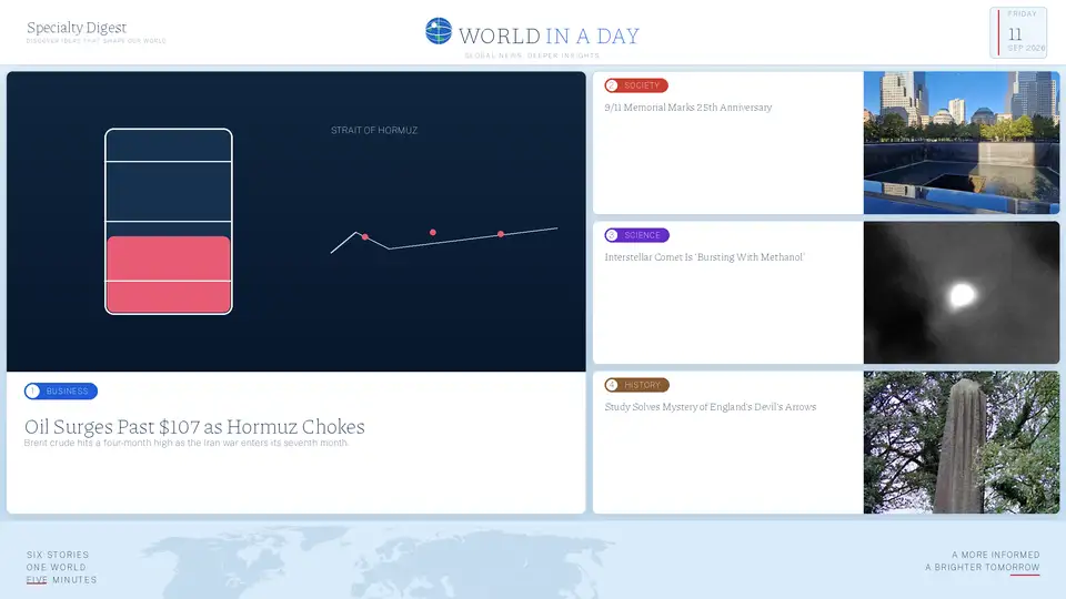 world in a day — september 11, 2026 cover