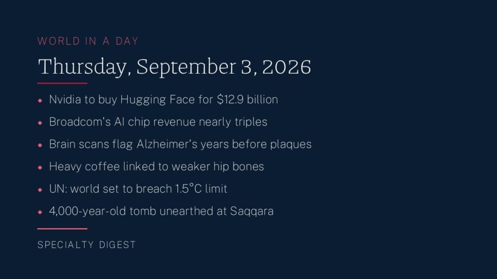 World in a Day cover, Thursday, September 3, 2026