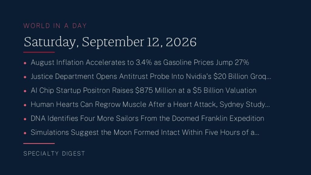 World in a Day cover, Saturday, September 12, 2026