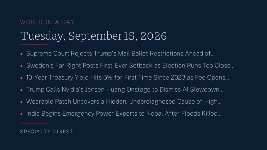 World in a Day: Tuesday, September 15, 2026