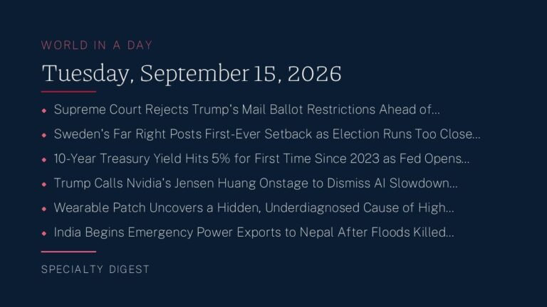 World in a Day: Tuesday, September 15, 2026