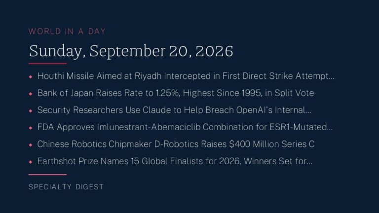 World in a Day: Sunday, September 20, 2026