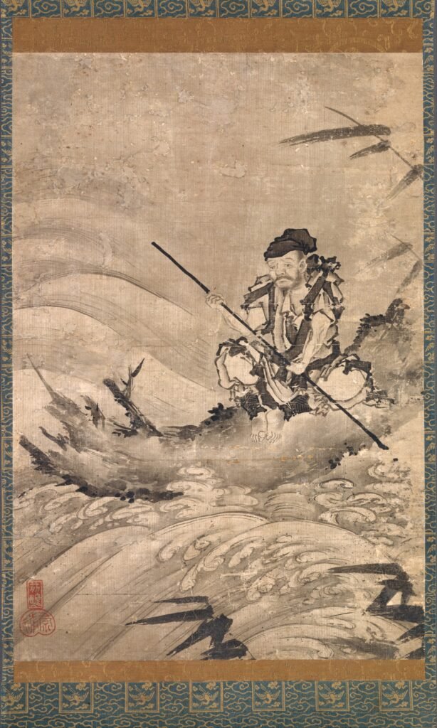 Historical Japanese painting of Chinese explorer Zhang Qian, whose mission west helped open the Silk Road trade routes