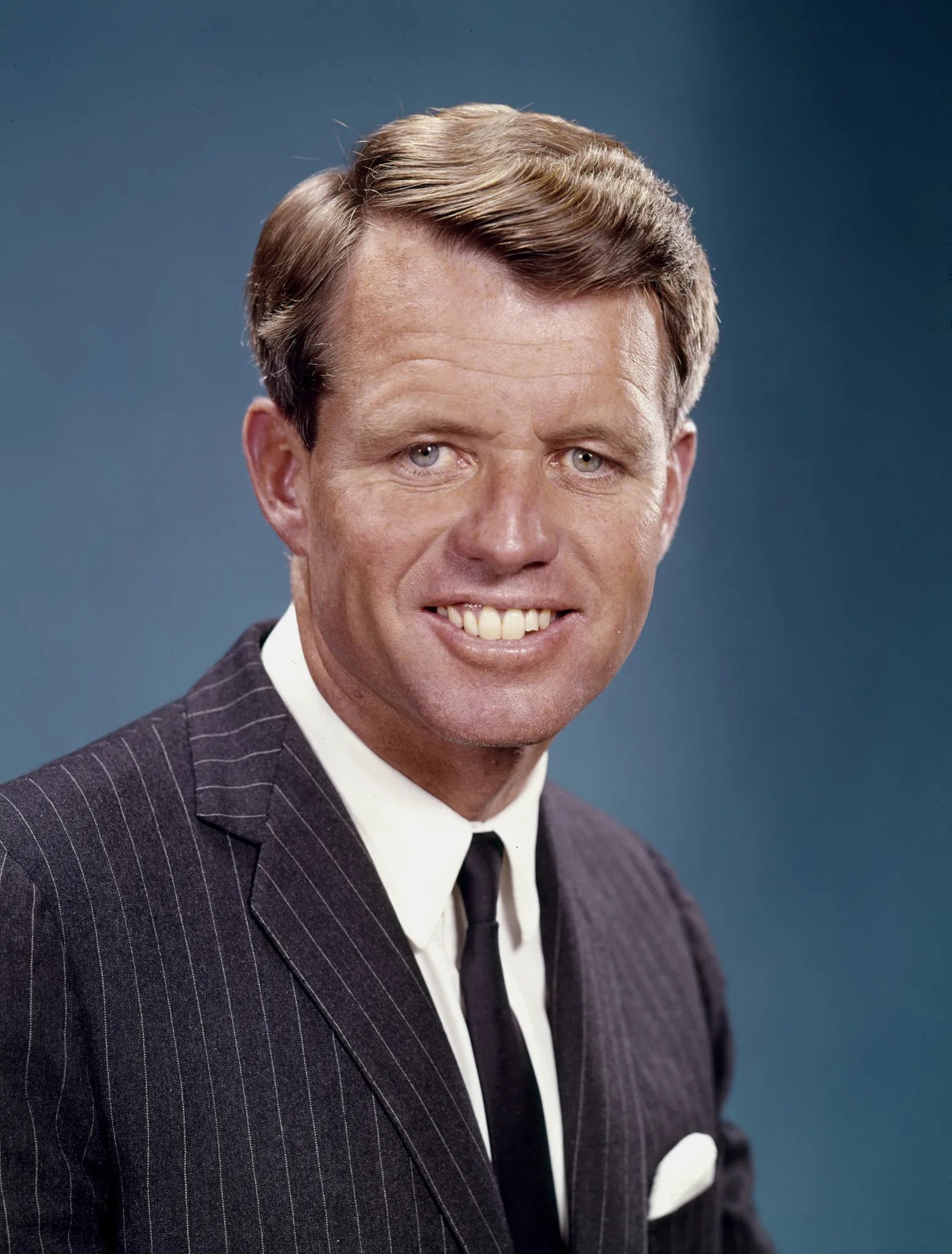 Black-and-white portrait photograph of Attorney General Robert F. Kennedy