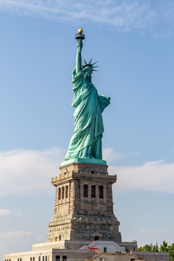 The Statue of Liberty on Liberty Island in New York Harbor, United States