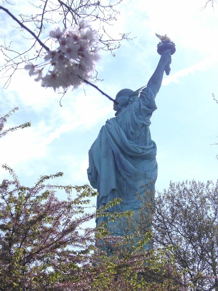 The Statue of Liberty, an iconic landmark in New York Harbor, New York City.