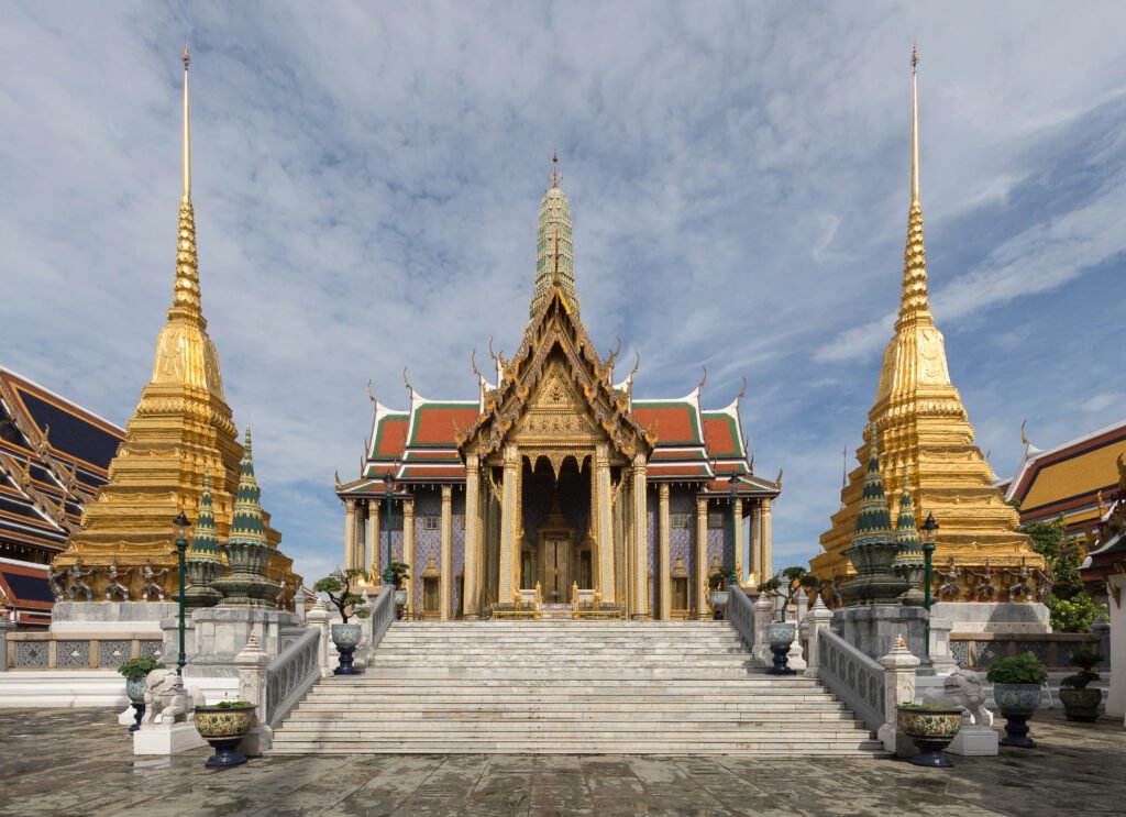 Wat Phra Kaew, the Temple of the Emerald Buddha, within the Grand Palace in Bangkok, Thailand