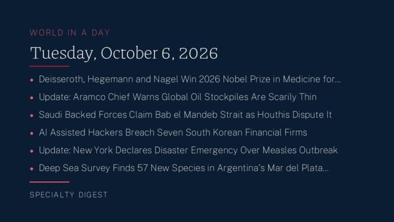 World in a Day: Tuesday, October 6, 2026